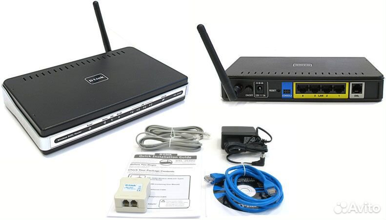 Модем DSL D-Link DSL-2640U Annex A ADSL2/2+ + маршрутизатор 4 п