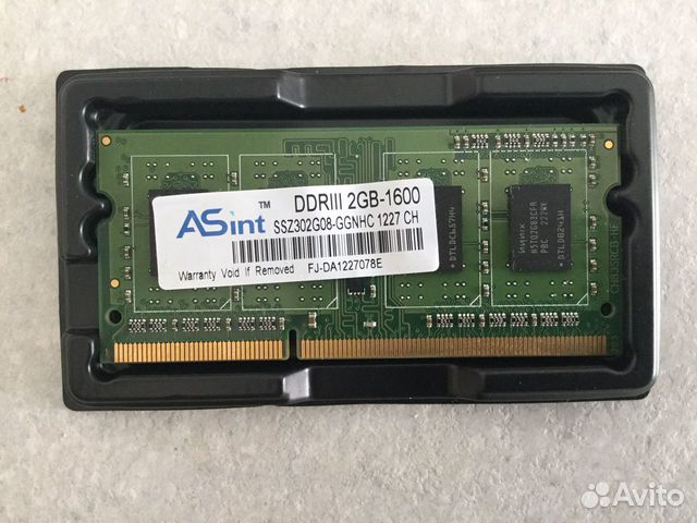 Sodimm ddr3 2gb 1600Mhz Hynix из Асус ux32