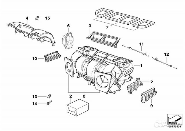 BMW E39, E53 Ремкомплект корпуса отопителя