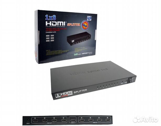 Hdmi сплиттер 8 портов (1in - 8out)