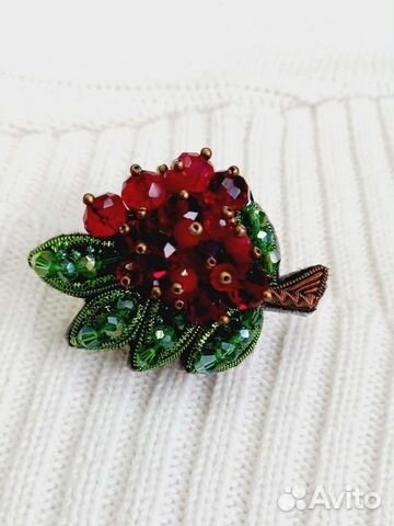 Брошь ручной работы Рябина