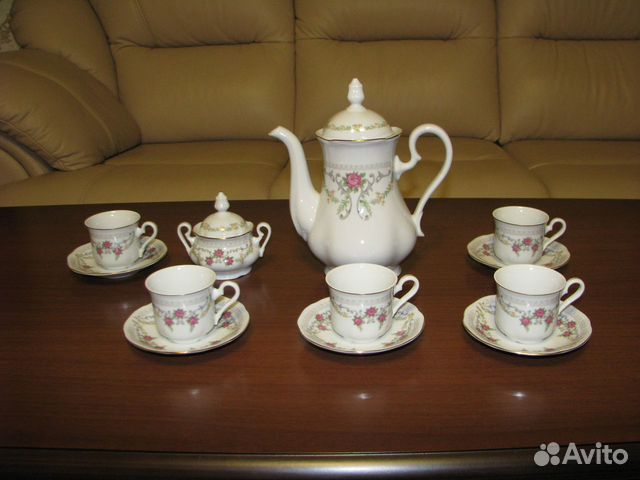 Кофейный фарфоровый сервиз. Чехословакия,70-80 гг