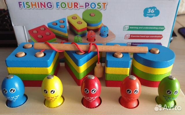 Игрушка сортер + рыбалка 2 в 1