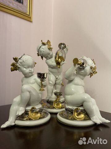Сappe Capodimonte drinking cherubs 1967. три херув