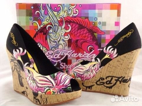 Туфли/босоножки на танкетке Ed Hardy