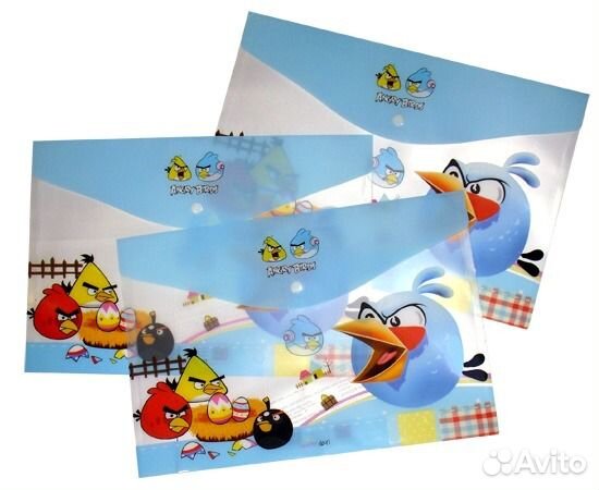 Папка-конверт на кнопке Angry Birds