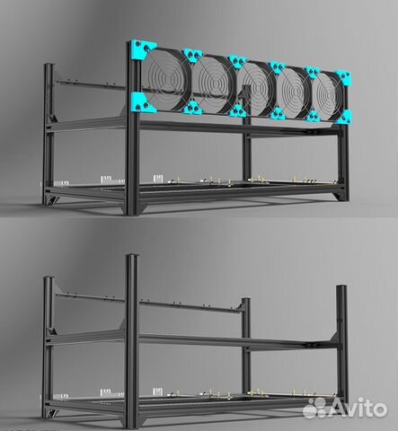 Стойка ферма на 6 видеокарт, Майнер Корпус райзер