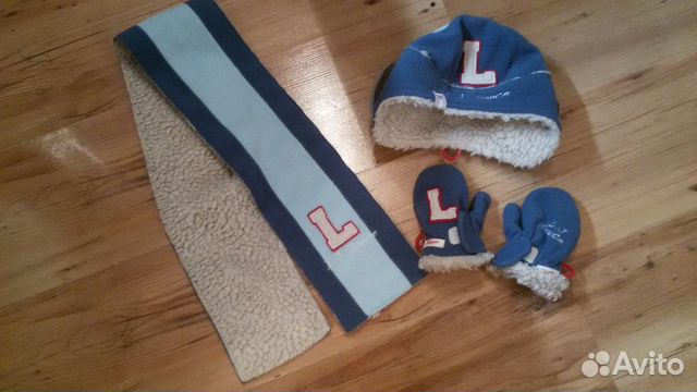 Зимний набор: шапка, варежки, шарф Lodger на 1-3 г