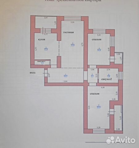 3-к квартира, 95 м², 6/12 эт. 3-к квартира, 95 м², 6/12 эт.