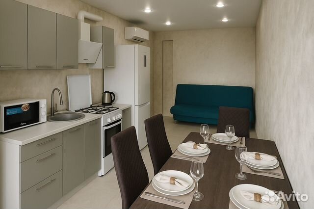 

1-к. квартира, 45 м², 2 кровати