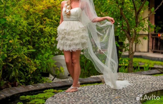 Короткое свадебное платье