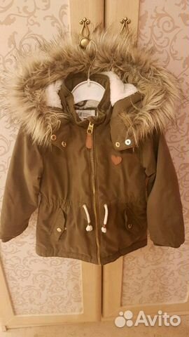 Теплая парка для девочки H&M р. 98