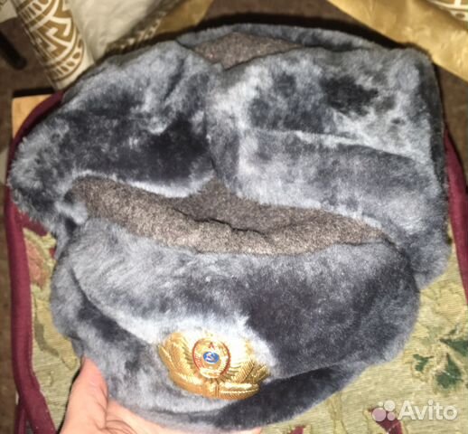 Шапка ушанка Милицейская с кокардой СССР р.58 Шапка ушанка Милицейская с кокардой СССР р.58