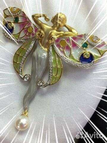 Золотая брошь с бриллиантами Магерит Magerit Золотая брошь с бриллиантами Магерит Magerit