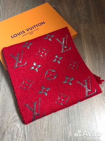 Шарф Louis Vuitton monogram красный
