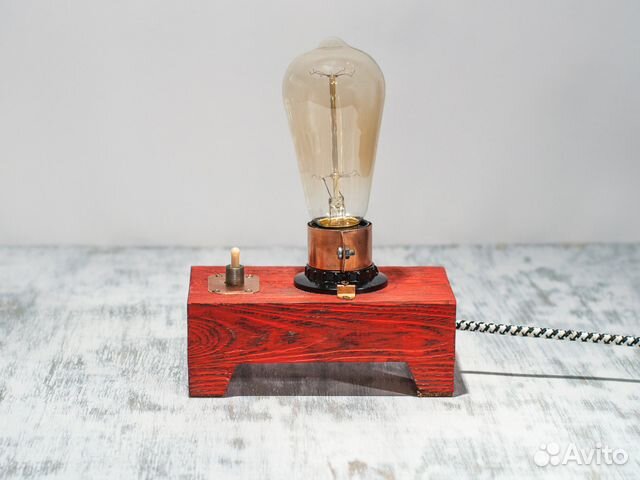 Деревянный светильник ночник в стиле лофт Деревянный светильник ночник в стиле лофт