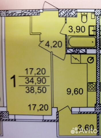 1-к квартира, 39 м², 15/20 эт. 1-к квартира, 39 м², 15/20 эт.