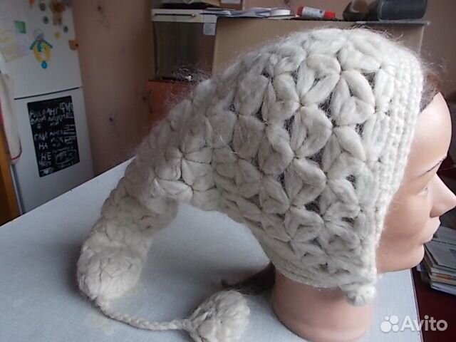 Шапка для девочки вязанная шерсть на 5-7 лет Шапка для девочки вязанная шерсть на 5-7 лет