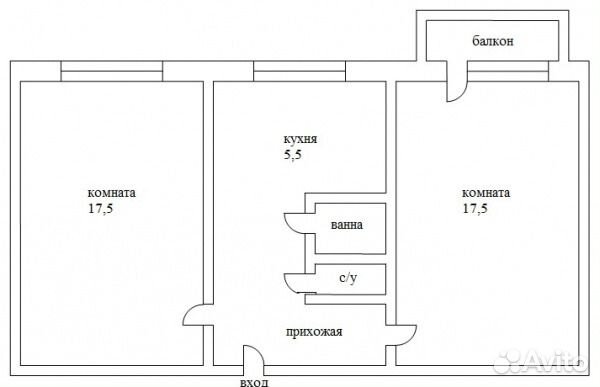 2-к квартира, 44 м², 4/5 эт. 2-к квартира, 44 м², 4/5 эт.