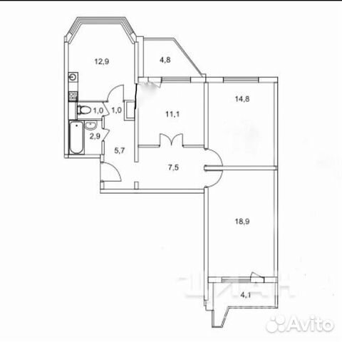 3-к квартира, 79.7 м², 6/11 эт.