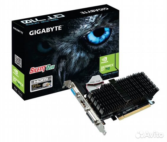 Видеокарта Gigabyte GeForce GT710 1Gb DDR3, 64bit