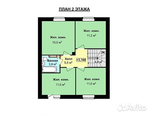 Дом 128 м² на участке 8 сот.