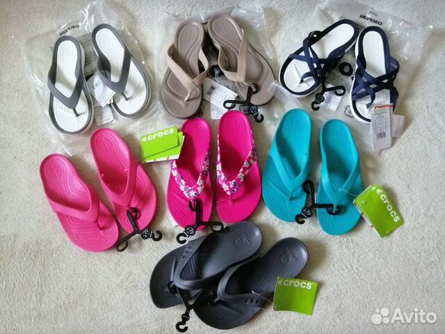 Пантолеты, шлепки, сланцы, вьетнамки Crocs W7
