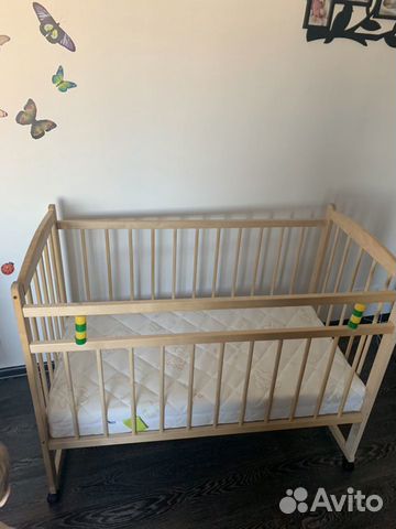 Детская кровать+ новый матрас Plitex eco