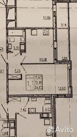 1-к квартира, 32.8 м², 8/9 эт.