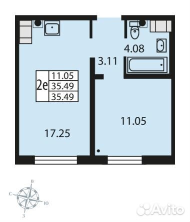 1-к квартира, 35.7 м², 14/19 эт.