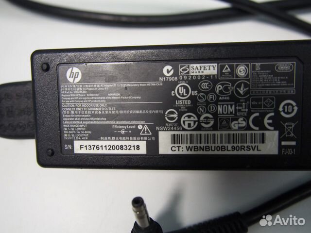 Блок питания hp mini p/n 622435-002 19,5v-2,05a