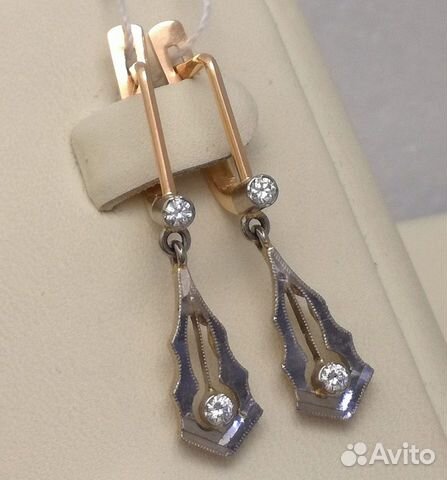Серьги / 5,45г / золото 583 / бриллианты