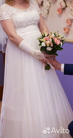 Свадебное платье(можно для беременной)