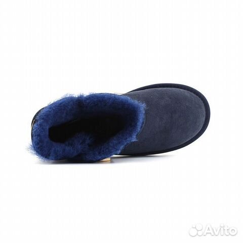 UGG Угги мини с одной пуговкой синие