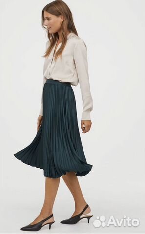 Юбка плиссе изумрудная H&M Zara Юбка плиссе изумрудная H&M Zara