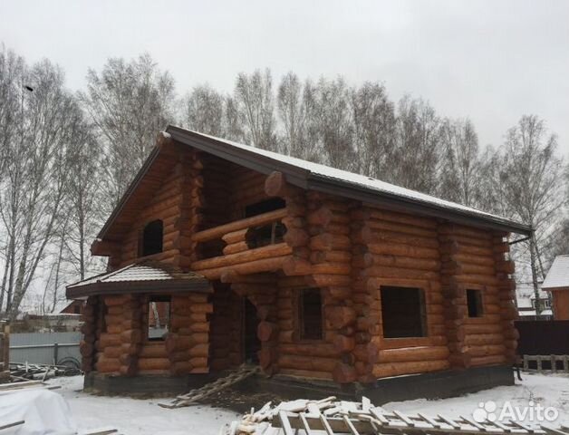 Сруб дома рубленный. 2 этажа, 320 мм. Зимний лес Сруб дома рубленный. 2 этажа, 320 мм. Зимний лес