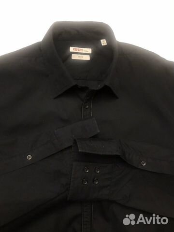 100 хлопок Чёрная Рубашка Kenzo