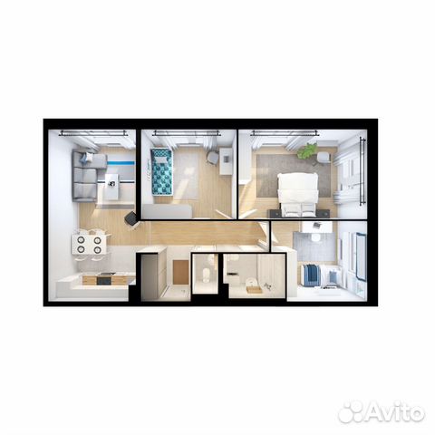 3-к квартира, 78.5 м², 2/16 эт.