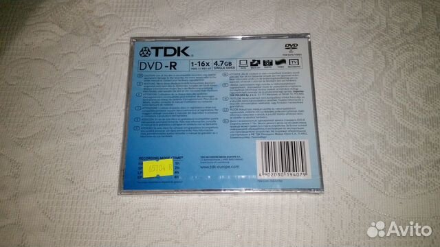 Диск TDK DVD-R 4,7Gb 16x