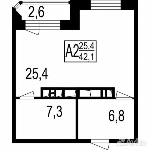 1-к квартира, 39.8 м², 5/7 эт.