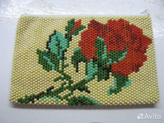 Косметичка-кошелёк украшенный бисером.Винтаж.70-е Косметичка-кошелёк украшенный бисером.Винтаж.70-е