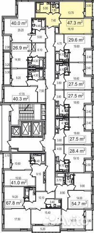 1-к квартира, 45.5 м², 12/25 эт.