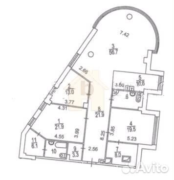 4-к квартира, 173 м², 4/16 эт. 4-к квартира, 173 м², 4/16 эт.