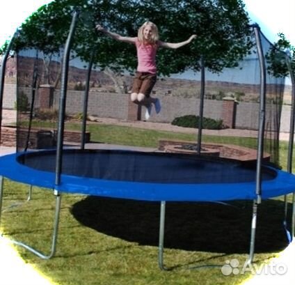 Батут 305 см. для дачи детский (с сеткой)