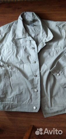 Бежевая хлопковая джинсовка xxl