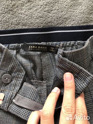 Брюки серый в клеточку Zara Брюки серый в клеточку Zara