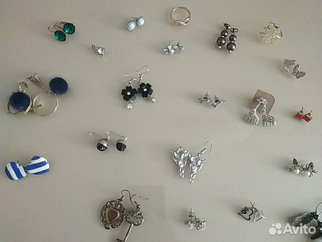 Серьги пакетом. 18 пар и 2 колечка