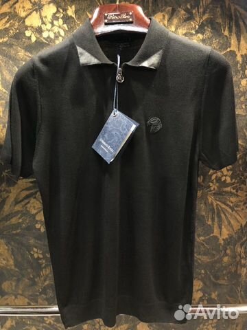 Stefano Ricci трикотажное поло чёрное