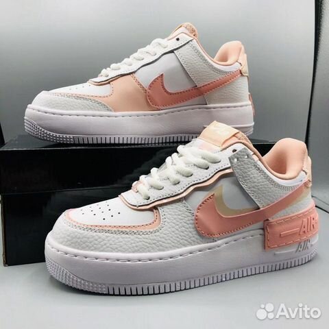 Кроссовки Nike Air Force 1 Low Shadow бело-розовые Кроссовки Nike Air Force 1 Low Shadow бело-розовые