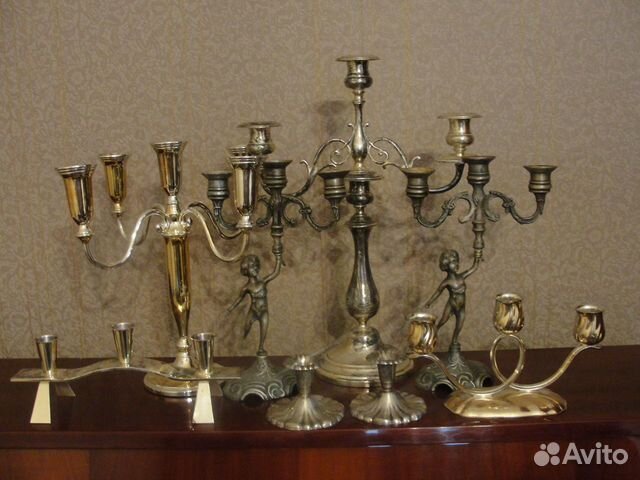 Подсвечники винтажные посеребренные